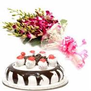 six orchids 1kg black forest cake